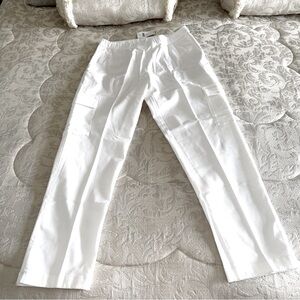 J. JILL White Pull-on Cargo Chino Ankle Stretch Cotton Pants NWT  Size S